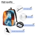 thumbnail image 3 of Yiaed Red And Blue Waves Print Print Laptop Backpack Travel Canvas Backpack Vintage Aesthetic Backpack for School Knapsack Backpack Backpack for School-Medium, 3 of 5