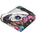 thumbnail image 4 of Bingfone Rainbow Unicorn And Cat Icecream Print Flannel Fleece Blanket Throw Blanket For Bed,Sofa,Couch,Travel,Camping(40"X30"), 4 of 9