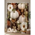 thumbnail image 4 of Fsddascl White Pumpkins Fall Shower Curtain Set - Small 36" x 72" Washable Bathtub Curtain with 12 Hooks, Thanksgiving Floral Farmhouse Botanical Waterproof Fabric Stall Shower Curtains for Bathroom, 4 of 6