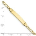 thumbnail image 2 of 5.8mm 10k Yellow Gold Semi-solid Figaro Link ID Bracelet 8 Inch Identification Bracelet for Women, 2 of 2
