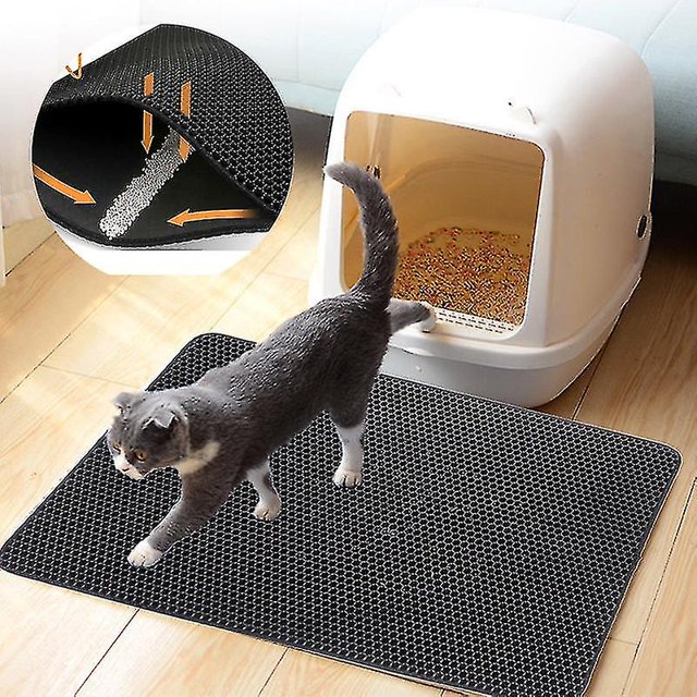 Katzenklo Matte, Katzenstreu Matte Katzenklo Unterleger Waben Design Katzenklo Vorleger Wasserdichte Doppelte Schichte Entwurf Bienenwabe Matt Hs