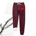 thumbnail image 1 of LSLJS Women's Love Printing Leggings with Elastic Drawstring Pockets Thick Warm Pants, 1 of 8
