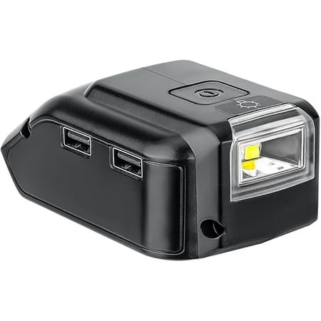 

12V/20V Max USB Charger for Dewalt Battery Adapter with 140 Lumens LED Work Light Dual USB Charger and 12V DC Port Heated Jacket Power Source