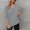 Light Gray #006, variant on Oversized Sweatshirt for Women Waffle Knit Crewneck Sweatshirts Long Sleeve Side Slits Casual Pullover Tops, S-2XL