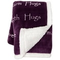 thumbnail image 6 of Chanasya Warm Hugs Positive Energy Healing Thoughts Super Soft Sherpa Microfiber Comfort Caring Violet Purple Gift Queen Bed Blanket - Get Well Soon Gift for Women Men Chimo - Aubergine Queen Blanket, 6 of 10