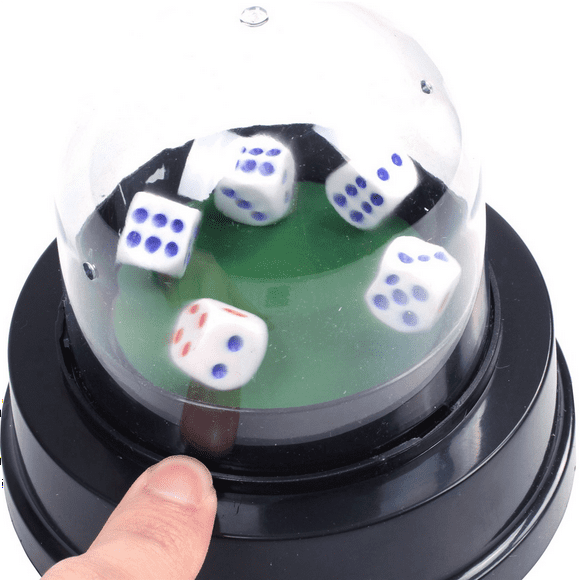 3X dés Automatiques Gobelet à Rouleau Alimenté par Batterie Jeu de Bar avec 5 dés Noir