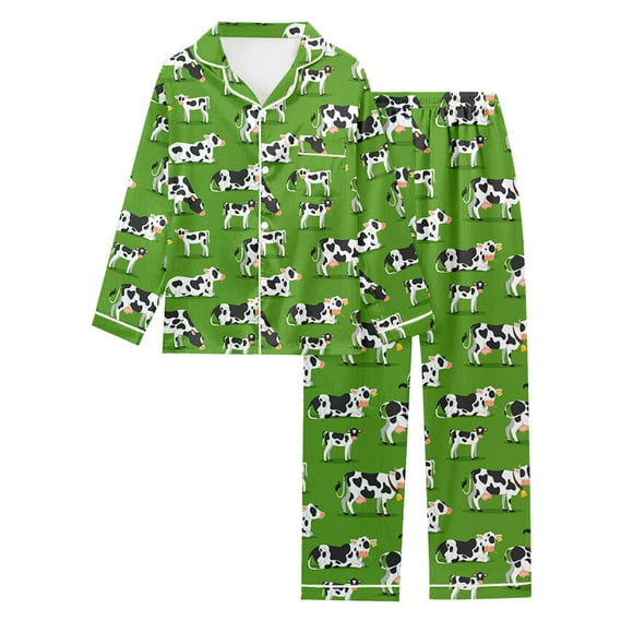 LUOGENLI Christmas Pajamas for Family Cotton Womens Pajamas Long Pants Sleepwear Sets Soft Comfy Night Wear V Neck Loungewear Cute Pajama Wear Pink Size S