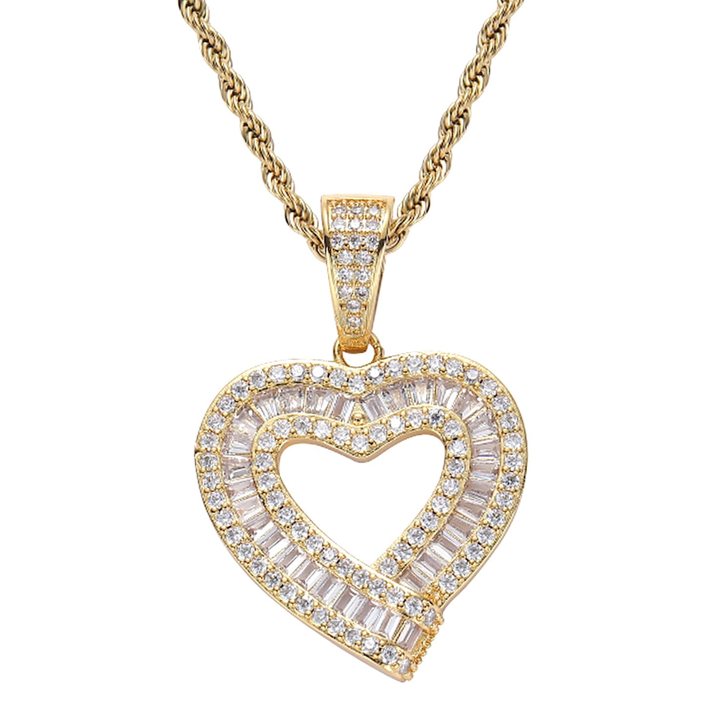 Unisex 14k Gold Plated Hip Hop CZ Iced 
