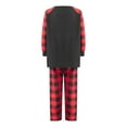 thumbnail image 4 of Family Matching Christmas Pajamas, Elk Letter Print Long-Sleeved O-Neck Tops + Plaid Pattern Trousers, 4 of 10