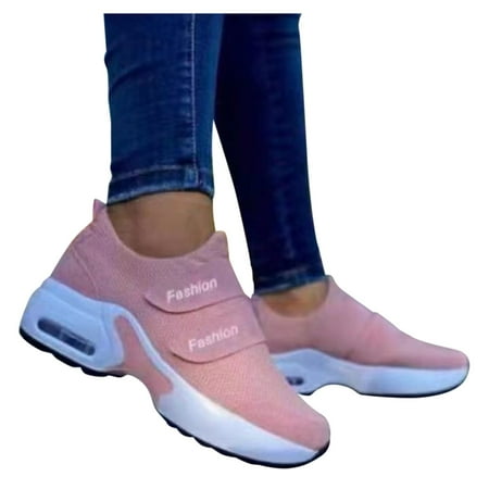 

eczipvz Walking Shoes Women Women s Slip on Flat Shoes Comfortable Knit Loafers Lightweight Nurse Walking Sneakers