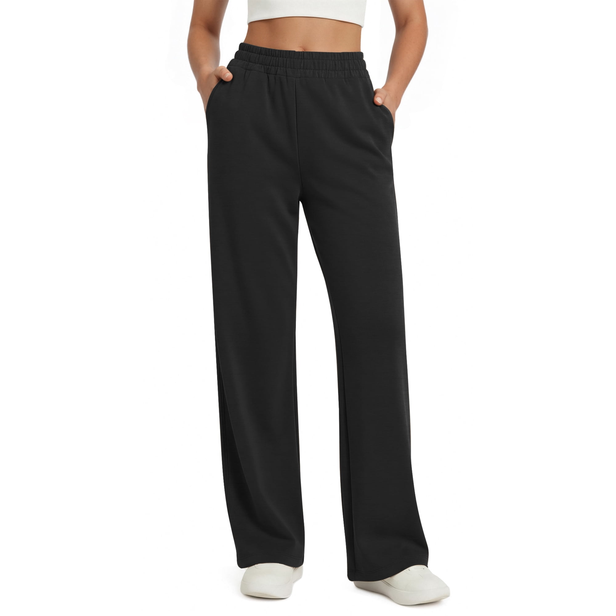 Fantaslook Womens Wide Leg Pants with Pockets High Waisted Casual Lounge Pants Work Office Pants