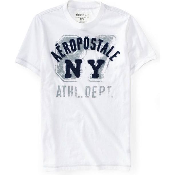 Aeropostale Athletic Dept Graphic playera para hombre, color blanco, XS