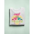 thumbnail image 3 of Flamingo Heart Summer Hibiscus Design Women's Sweatshirt, 3 of 4