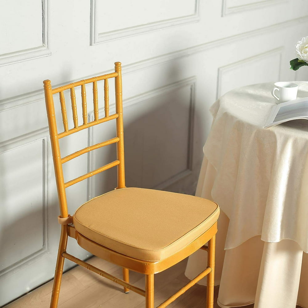 Efavormart 100PCS GOLD Chiavari Chair Cushion Chair Pad with Attachment