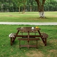 thumbnail image 2 of Natural Wood Grain Design | Outdoor Gathering with 4 Benches | Comfortable Legroom for All, 2 of 7