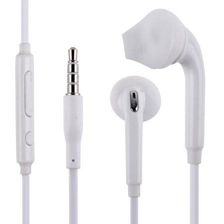3.5mm Hands-free Earphones Mic Dual Earbuds Headphones Earpieces In-Ear Stereo Wired White for Samsung Galaxy J3 J5 J7, Note 3 4 5 Edge, S5 S6 Edge Edge+ S7 Edge S8