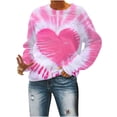 thumbnail image 4 of FAIWAD Women's Tie Dye Pullover Sweatshirts Long Sleeve Round Neck Heart Print Casual Plus Size Sweatshirts, 4 of 6