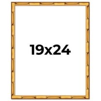 19x24 Frame Gold Bamboo Solid Wood Picture Frame | 1 Inch Moulding Width | Interior Frame Depth