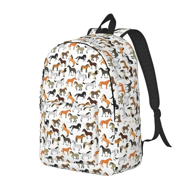 Saiise Horse Print Laptop Backpack - Adjustable Shoulder Straps, Water-Resistant, Large Capacity, Stylish Design, Unisex for School, Office, Travel-Small