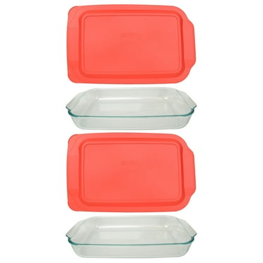 Pyrex 232 2-Quart Glass Baking Dish & 232-PC Red Lid - Walmart.com