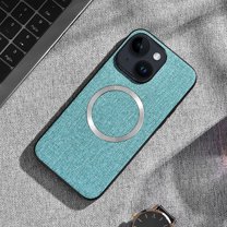 For Google Pixel 9 Matte Case [Compatible with Magsafe] Soft TPU Bumper   PU Leather Cloth Textured Back Ultra-Thin Business Shockproof Soft Drop Protective Case For Google Pixel 9,Green