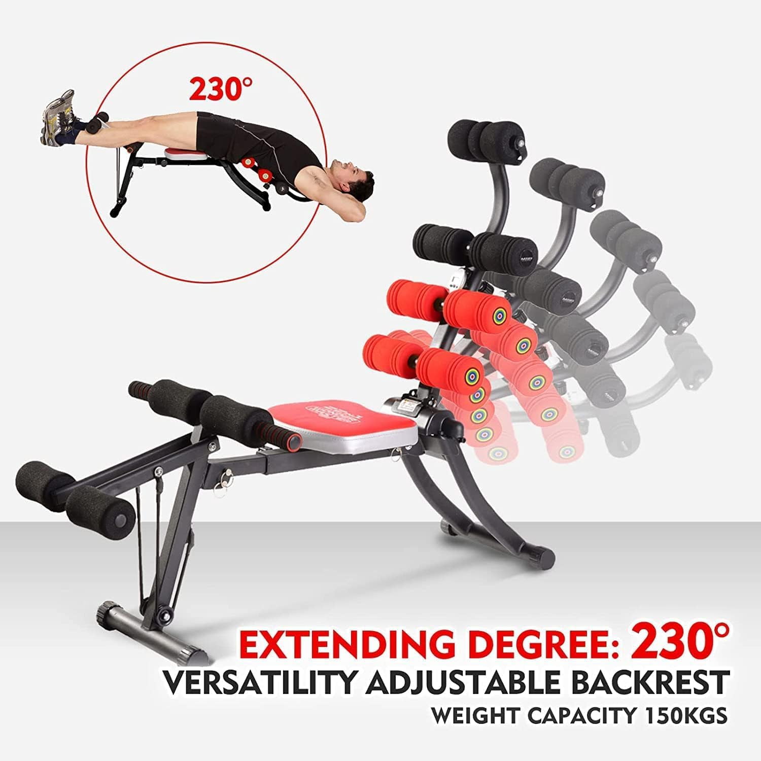 22 in 1 Wonder Master Core & Abdominal Workout Equipment, Foldable & Adjustable Rowing Machine, Core Strength Training& Abdominal Exercise Trainers with 22 Ways to Exercise for Home Gym