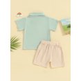 thumbnail image 3 of Bagilaanoe 2pcs Toddler Baby Boy Shorts Set Short Sleeve Shirt Tops + Shorts 3M 6M 12M 18M 24M 3T Kids Casual Summer Clothes, 3 of 8