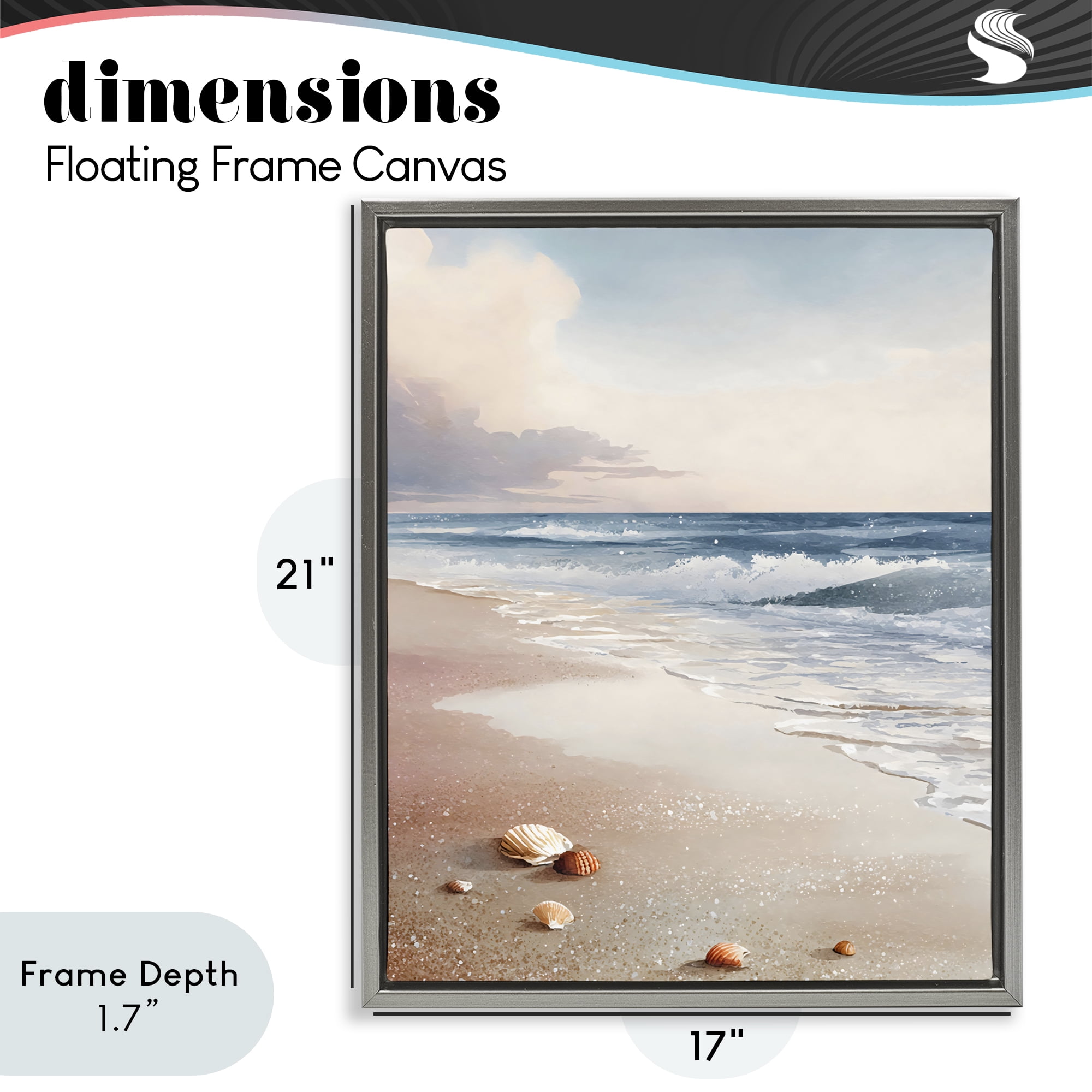 Stupell Industries Washed Up Seashells Gray Framed Floater Canvas Wall Art, design by Franklyn Gregory