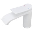thumbnail image 1 of Robinet d'Évier, Filetage G1/2 Moderne Chaud Froid Laiton Robinet d'Eau Fuyant Poignée Unique Cascade Robinet de Lavabo de Salle de Bain Robinet de Meuble-Lavabo pour Maison Hôtel RV Blanc, 1 of 8