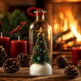 thumbnail image 4 of Recordable Luminous Christmas Tree Wishing Bottle, Light Up Mini Christmas Tree Glass Bottle Ornament, Voice Message LED Warm Light Tabletop Keepsake Jar with Ribbon, Holiday Xmas Gift Set, 4 of 8