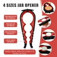 thumbnail image 4 of Jar Opener for Weak Hands, Seniors with Arthritis, 5 in 1 Multi Function Bottle Opener Lid Opener For Arthritic Hands with Non Slip Rubber Jar opener Gripper Pad,Red, 4 of 7