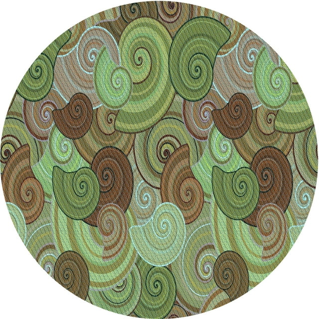 Ahgly Tapis Rond Lavable en Machine Intérieur Transitionnel Chêne Brun, 4 Pieds Rond