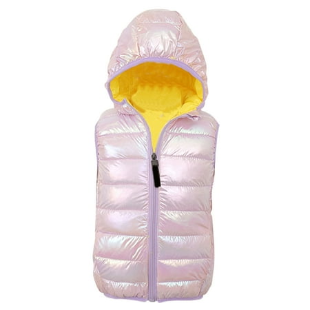 

B91xZ Baby Girls Outerwear Jackets & Coats Toddler Boys Girls Winter Coat Colourful Hooded Jacket Windproof Warm Outwear Vest Girls Winter Dresses Size 7/8 Purple 3-4 Years