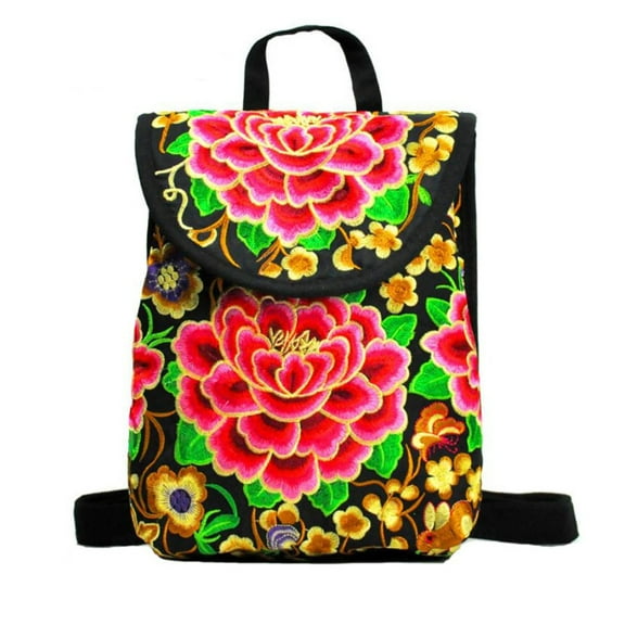 Yokua Embroidery Ethnic Style Backpack Double Strap Shoulder Bag Large Capacity