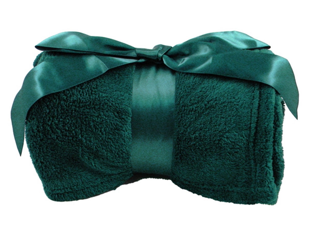 Super Comfy Soft And Warm Plush Sherpa Throw Blankets Emerald Green Walmart Com Walmart Com