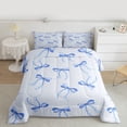 thumbnail image 2 of Feelyou Blue Cartoon Ribbon Bedding Comforter Set, Kawaii Butterfly Knot Twin Comforter Sets, Teens Kids Women Girls Reversible Bedding Set, Breathable Home Decor, 2pcs, 2 of 8