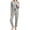 Gray, variant on REDESS Womens Pajama Sets, Ribbed Knit 2 Piece Matching Loungewear, Long Sleeve Crew Neck Top & Drawstring Waist Pants, Casual Lounge Sets for Women Sleepwear, S‑XXL