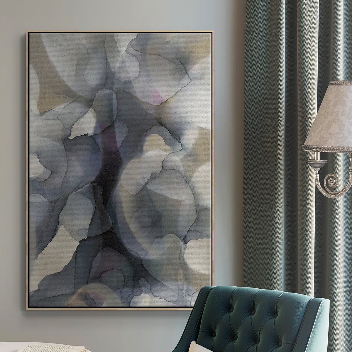 Heavy Weather Framed Premium Gallery Wrapped Canvas - Ready to Hang - 17 x 25 - Natural Wood Floating Frame