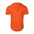 thumbnail image 4 of HaHaHappy Hoodies for Men Quarter Zip Short Sleeve Hoodie Lightweight Sweatshirt Pullover Oversized Muscle Athletic Hooded Tshirts with Pocket Orange 2XL, 4 of 5