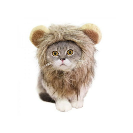 Topumt Pet Cat Halloween Hair Dress Lion Mane Wig Cosplay Costume