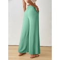 thumbnail image 3 of DOKOTOO Womens Casual Wide Leg Pants High Waisted Button Pleated Business Work Trousers Flowy Beach Palazzo Pants, 3 of 9