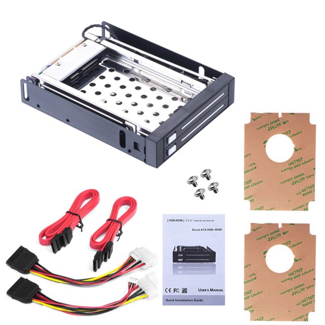 Support Mobile Interne SATA 2,5 Pouces pour HDD & SSD - Construction en Alliage d'Aluminium & ABS, Support Hot Swap, Plug-and-Play, Compatible avec Windows 7/8/2000/XP/Vista et Mac 10.2+, Inclut Câbles