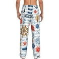thumbnail image 3 of Uemuo Watercolor Nautical Pattern Men's Wide Leg Palazzo Lounge Pants with Pockets Light Weight Loose Comfy Casual Pajama Pants-Small, 3 of 9