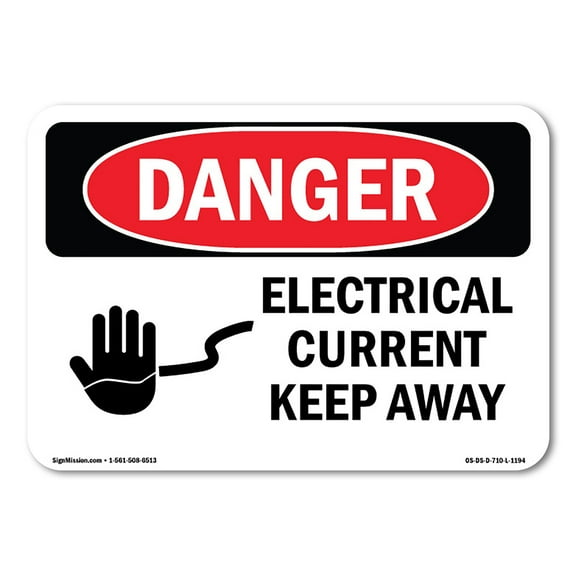 OSHA Danger Sign - Electrical Current Keep Away | Plastic Sign | Protect Your Business, Construction Site, Warehouse & Shop Area | Made in The USA