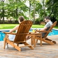 thumbnail image 3 of Smuxee Folding Adirondack Chair Sets of 2, Wood Chair for Outdoor Patio, Brown, 3 of 8