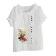 thumbnail image 4 of Camiseta suelta informal de verano con cuello redondo y manga corta con estampado de flores para mujer OAVQHLG3B Store  lin121212, 4 of 4