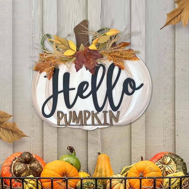 Fall Wood Door Hanger Welcome Sign for Entry Way Farmhouse Style Decoration