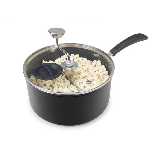 Discontinued by Manufacturer Zippy Pop Black Stovetop Popcorn Popper