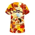thumbnail image 5 of QATAINLAV Scrubs for Women Thanksgiving Turkey Print V Neck Short Sleeve Nursing Scrub Tops Stretchy Working Uniform Medical Scrub Shirts Orange M, 5 of 7