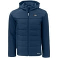 thumbnail image 2 of Men's Cutter & Buck Navy Denver Broncos  Evoke PrimaLoft Hybrid Eco Softshell Recycled Full-Zip Hooded Jacket, 2 of 3